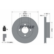 Textar 2 x Vented Front Brake Discs 92128503