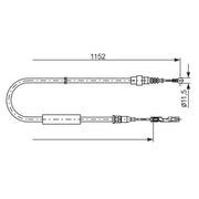 Bosch Handbrake Cable Right Rear fits Audi A2 2002-2005 1.4 1.6