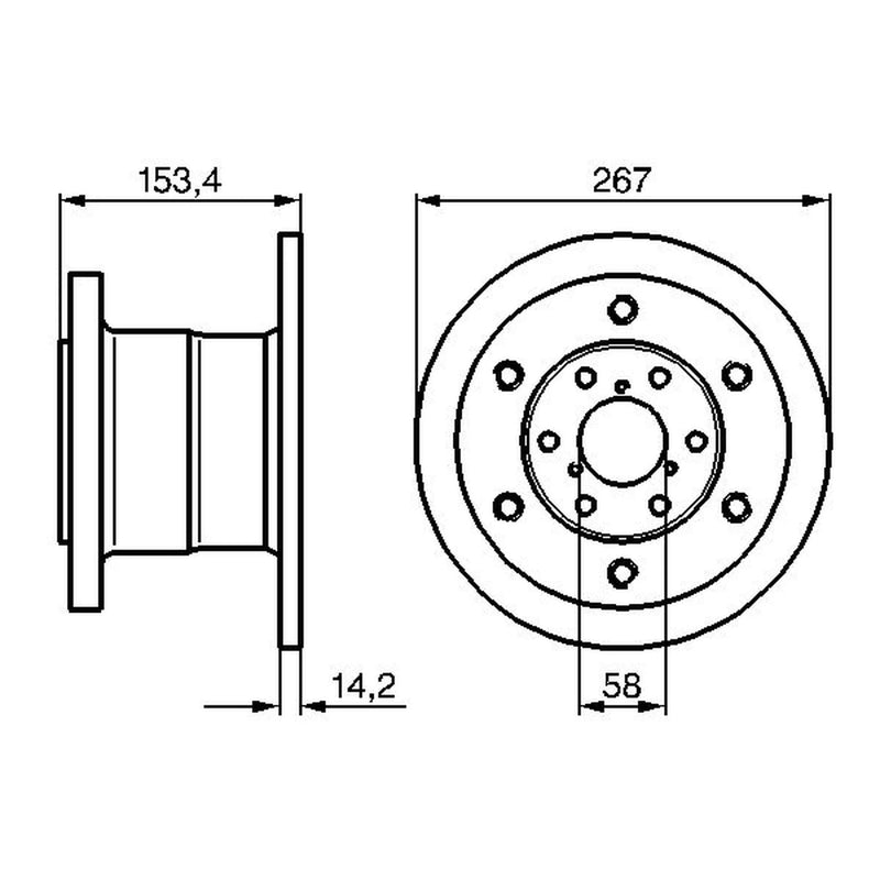 Bosch Front Brake Solid Discs & Pads fits Iveco Daily II 1989-1998