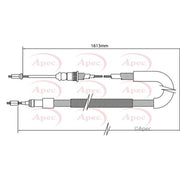 Apec Handbrake Cable Right Rear fits Peugeot 306 1993-2002 1.8 2.0