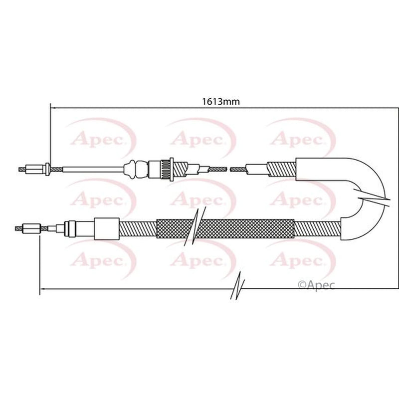 Apec Handbrake Cable Right Rear CAB1340