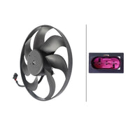 Hella Engine Cooling Fan Left fits Seat Cordoba 2002-2009 1.2 1.4 1.6 1.9 2.0