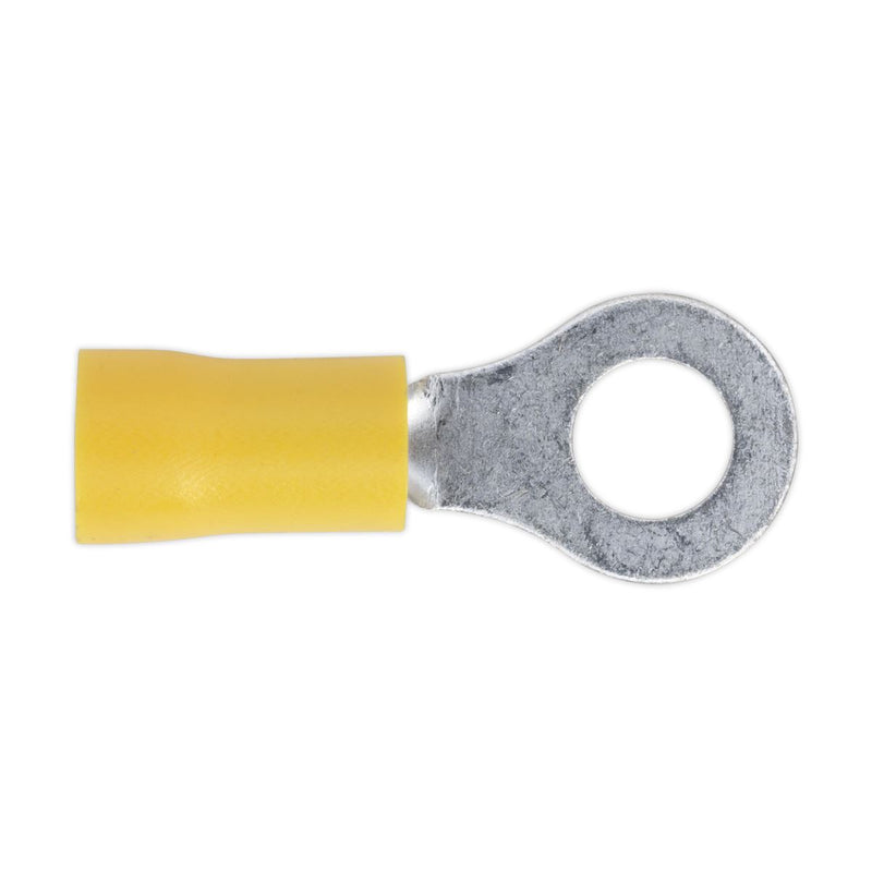 Sealey Easy-Entry Ring Termina l6.4mm (1/4") Yellow Pack of 100 YT19 Sealey - Dynamic Drive