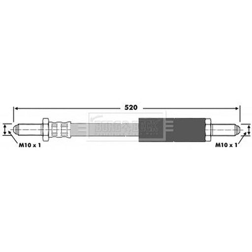 Borg & Beck Brake Hydraulic Hose Line Rear Right BBH6156