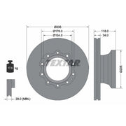 Textar 2 x Internally Vented Brake Discs 93143100