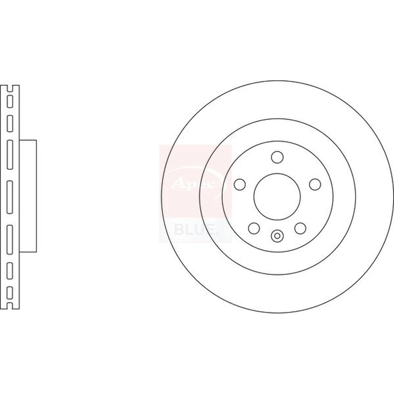 Apec 2 x Vented Rear Brake Discs SDK6975-x2