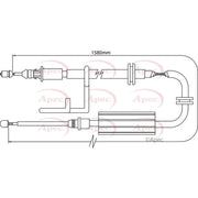 Apec Handbrake Cable Left Rear CAB1268