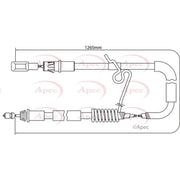 Apec Handbrake Cable Right Rear fits Ford Transit 2006-2014 2.2 2.3 2.4 3.2
