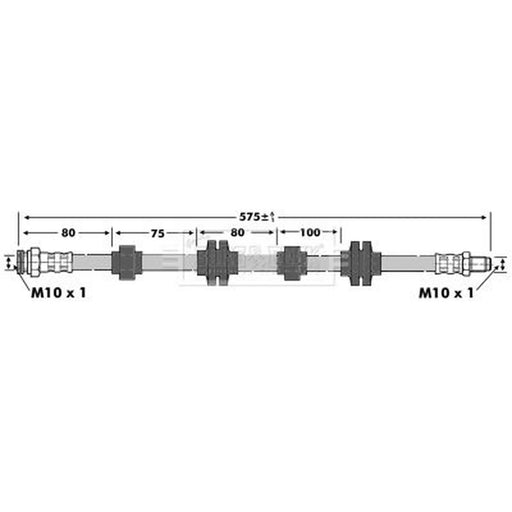 Borg & Beck Brake Hydraulic Hose Line Front Right BBH6887