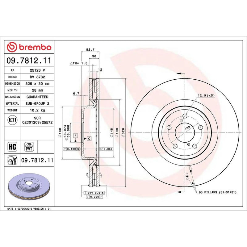 Brembo Front Brake Discs & Pads fits Subaru Impreza 2000-2008 2.0 2.5