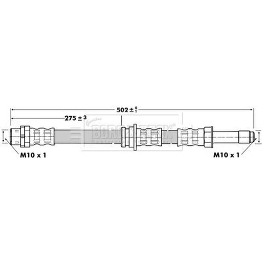 Borg & Beck Brake Hydraulic Hose Line Rear Right BBH6763