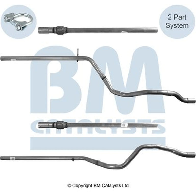BM Catalysts Exhaust Pipe OD fits Fiat 500 2007 on 1.2