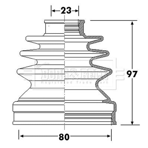 Borg & Beck Drive Shaft Bellow Kit transmission sided BCB6310