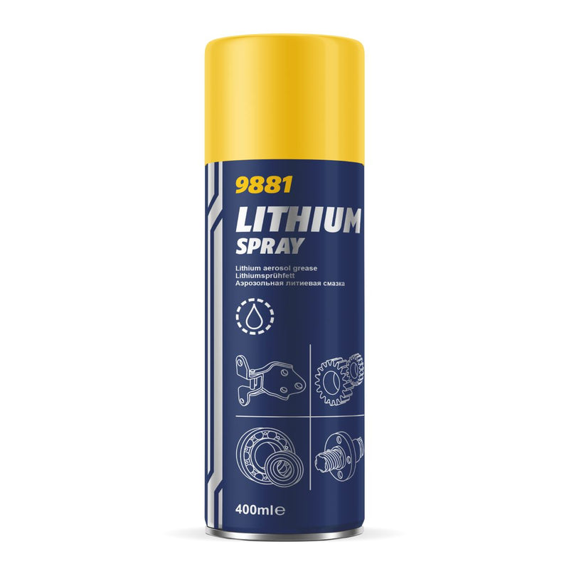 4x MANNOL High Performance Clear Grease Lubricant Spray Aerosol Lithium 400ml Mannol  - Dynamic Drive