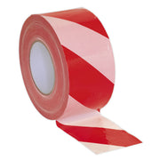 Sealey Hazard Barrier Tape 80mm x 100m Red/White Non-Adhesive BTRW Sealey  - Dynamic Drive