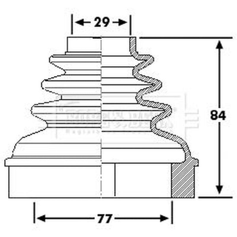 Borg & Beck Drive Shaft Bellow Kit transmission sided BCB6192