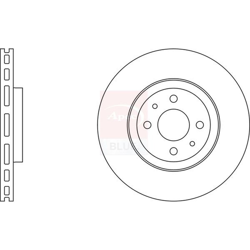 Apec Front Brake Vented Discs & Pads fits Fiat Multipla 1999-2010 1.6 1.9