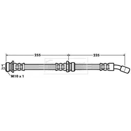 Borg & Beck Brake Hydraulic Hose Line Rear Right BBH7008