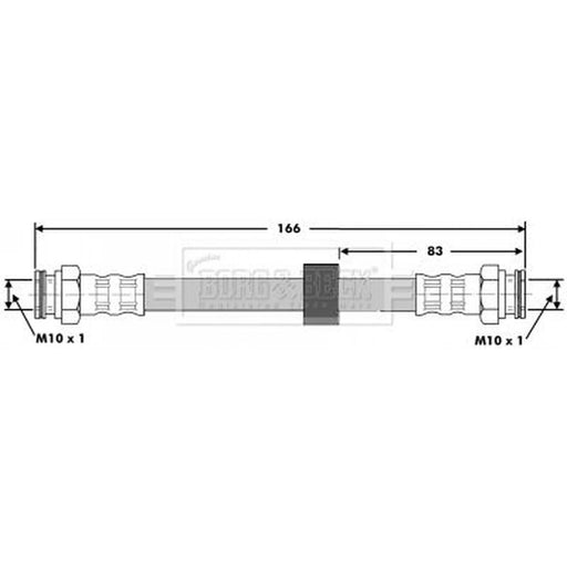 Borg & Beck Brake Hydraulic Hose Line Rear Right BBH6707