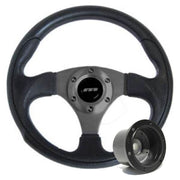 320mm Black Moulded Steering Wheel + Boss fits Fiat Cinquecento 1993> Mountney Classic  - Dynamic Drive