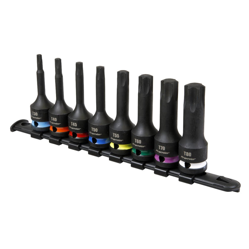 Sealey Premier Premier TRX-Star* Impact Socket Bit Set 1/2"Sq Drive 8pc AK56002 Sealey Premier - Dynamic Drive