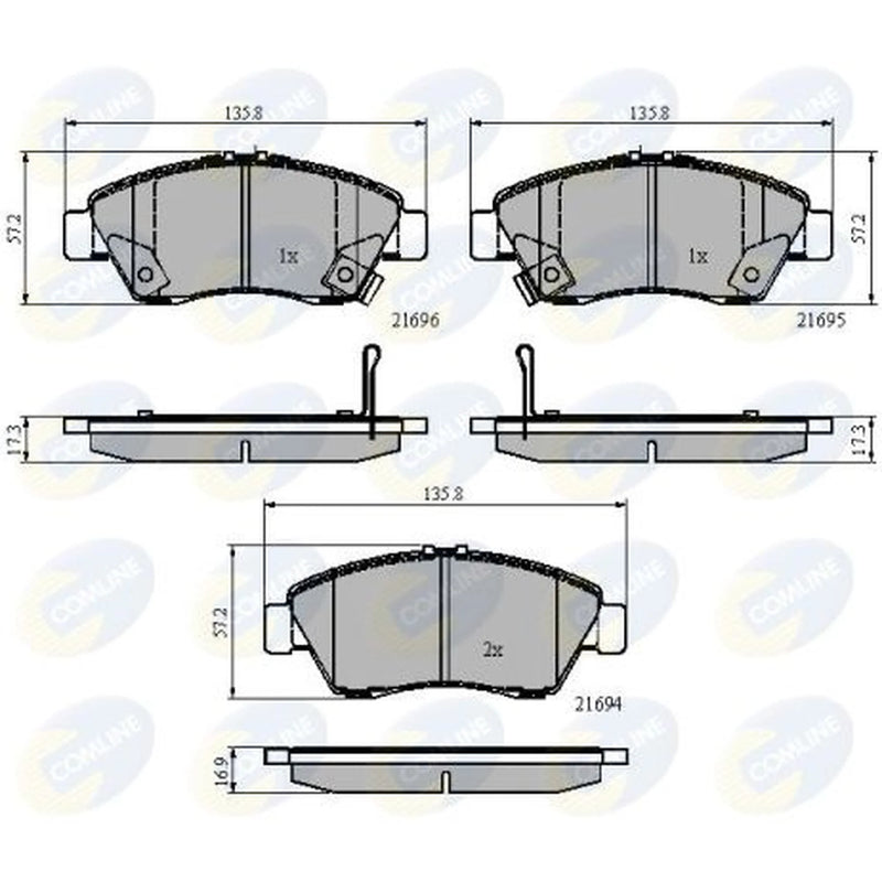 Comline Front Brake Discs & Pads fits Honda Civic VII 2000-2005 1.4 1.6