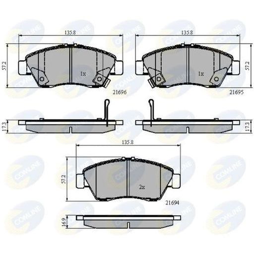 Comline Front & Rear Brake Discs & Pads fits Honda Civic VII 2001-2005 1.6