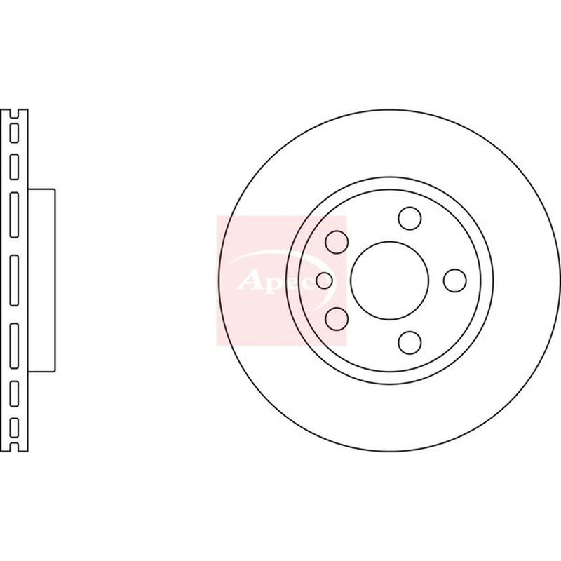 Apec 2 x Vented Front Brake Discs DSK665-x2