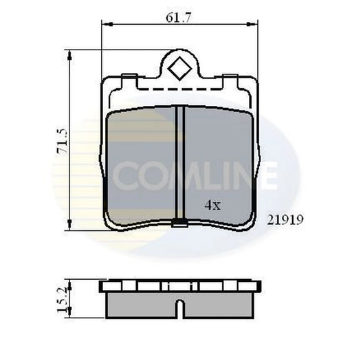 Comline 4 x Rear Brake Pad Set fits Chrysler Crossfire 2003-2008 3.2