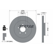 Textar 2 x Vented Rear Brake Discs 92349003-x2