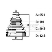 Borg & Beck Drive Shaft Bellow Kit transmission sided Thermo BCB6323