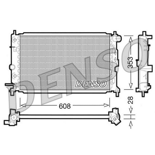 Denso Engine Radiator fits Opel Vectra A 1988-1995 1.6