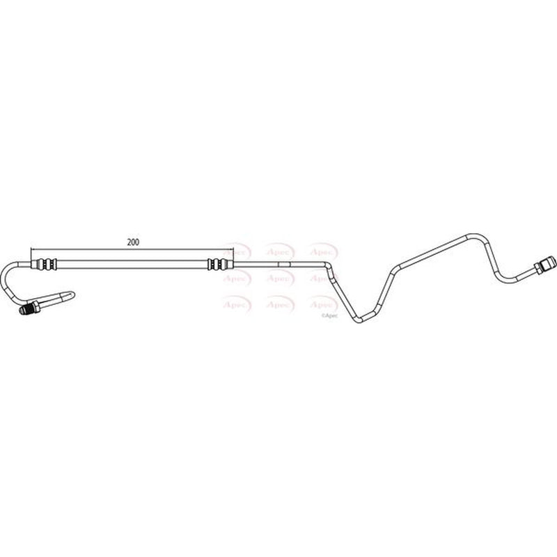 Apec Brake Hydraulic Hose Line Rear Right fits Citroën C4 2004-2011 1.4 1.6 2.0