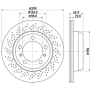 Mintex Rear Brake Perforated Discs & Pads fits Porsche Boxster 2009-2012 2.9