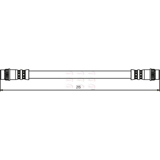 Apec Brake Hydraulic Hose Line Rear Right fits Nissan Kubistar 2003-2009 1.2 1.5