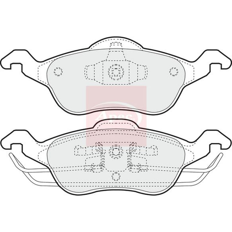 Apec Front Brake Pad Set fits Ford Focus I 1998-2005 1.4 1.6 1.8 2.0