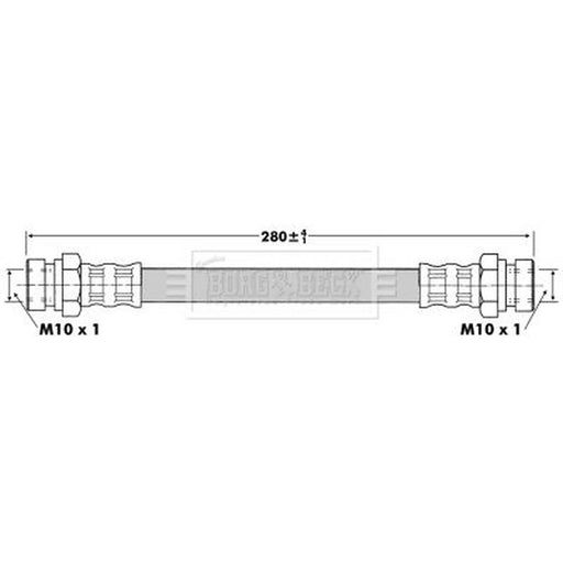 Borg & Beck Brake Hydraulic Hose Line Rear Right BBH6730