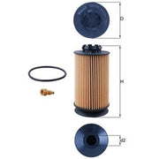 Mahle Engine Oil Filter fits Fuso (Mitsubishi) Canter VIII 2013-2024