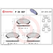 Brembo 4 x Front Brake Pad Set fits Isuzu D-Max I Platform/Chassis 2007-2012 3.0