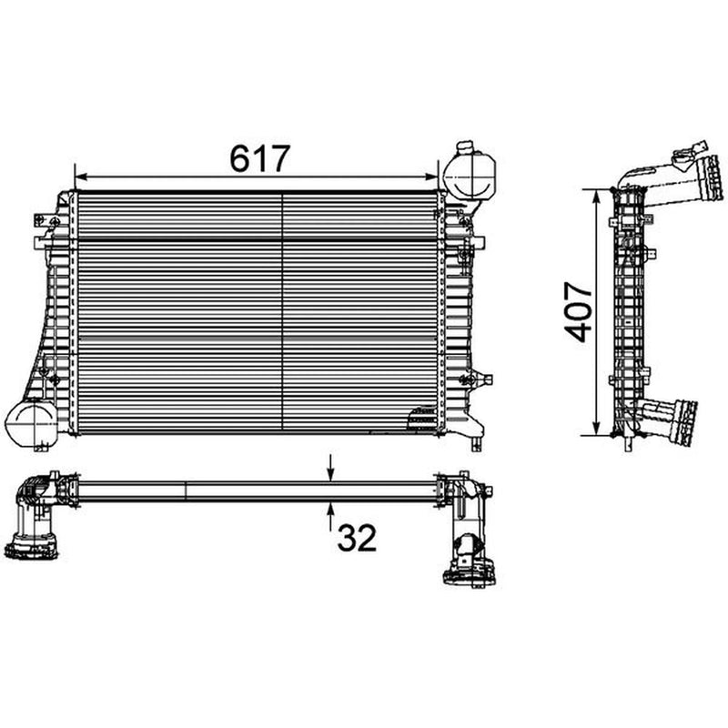 Mahle Intercooler (Charge Air Cooler) fits VW Passat B6 2005-2009 2.0