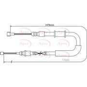 Apec Handbrake Cable Left Rear fits Citroën Relay III 2006-2020 2.2 3.0