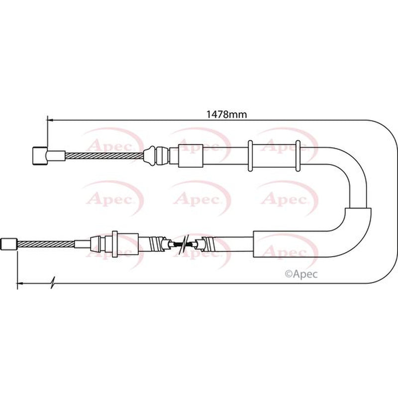 Apec Handbrake Cable Left Rear fits Citroën Relay III 2006-2020 2.2 3.0