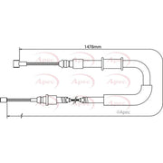 Apec Handbrake Cable Right Rear CAB1072
