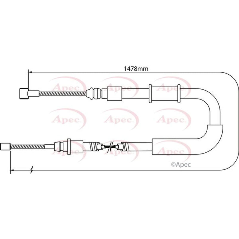 Apec Handbrake Cable Right Rear CAB1072