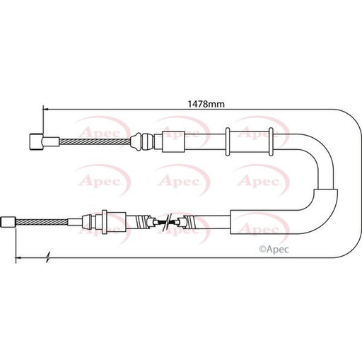 Apec Handbrake Cable Left Rear fits Citroën Relay III 2006-2020 2.2 3.0