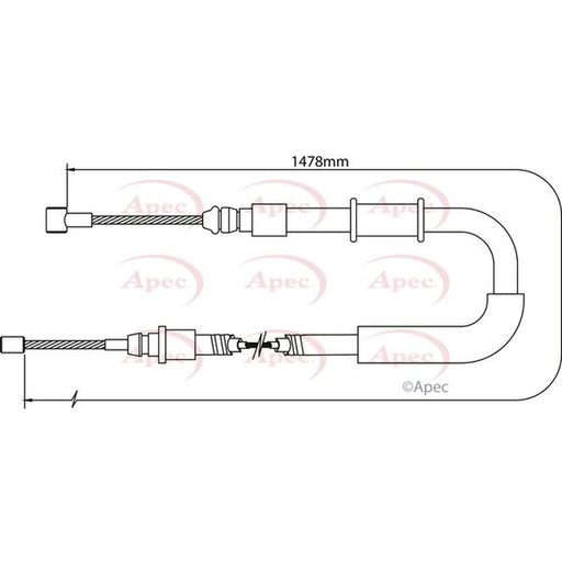 Apec Handbrake Cable Right Rear CAB1072