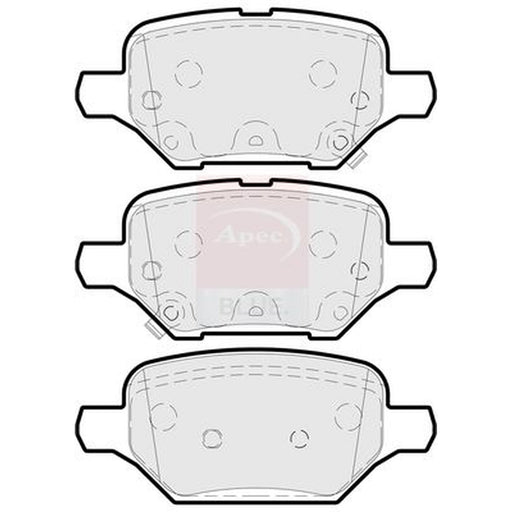 Apec Rear Brake Pad Set fits Opel Mokka / Mokka X 2012-2019 1.4 1.6