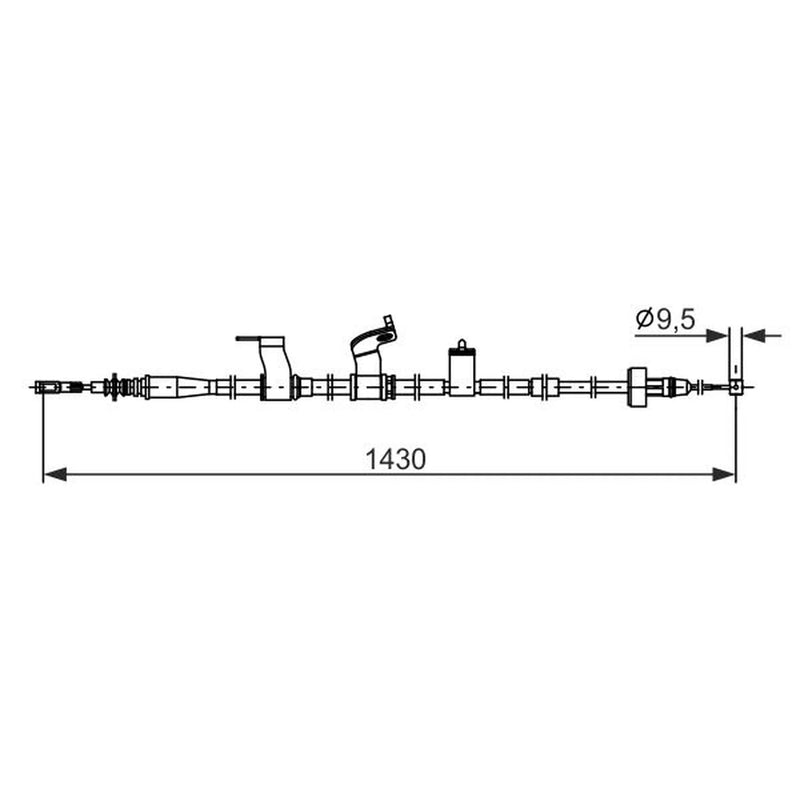Bosch Handbrake Cable Rear fits Kia Picanto II 2011-2017 1.0 1.2