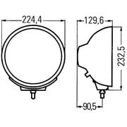 Hella Spot Lamp H1 224MM Chrome Left 1F8 007 560-051 1360086 1F8 007 560-051