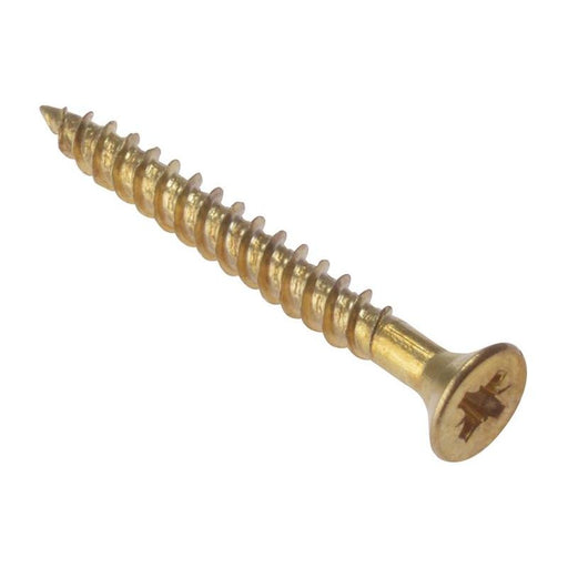 Forgefix General Purpose Pozi Compatible Screw CSK TT Electro Brass 1.1/2in x 8 Box 200 ForgeFix - NN4 Online